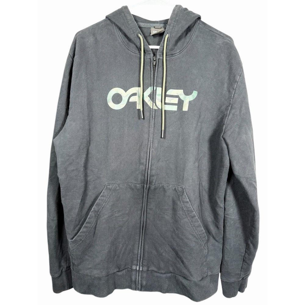 Oakley Men's XL Teddy Full Zip Hoodie Regular Fit Black Cotton Fleece Jacket